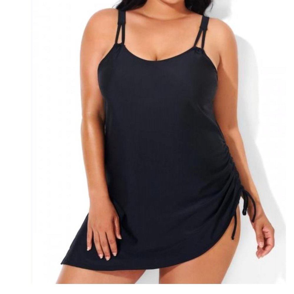 Women's Black Classic Adjustable Stretch Straps One Piece Swimsuit